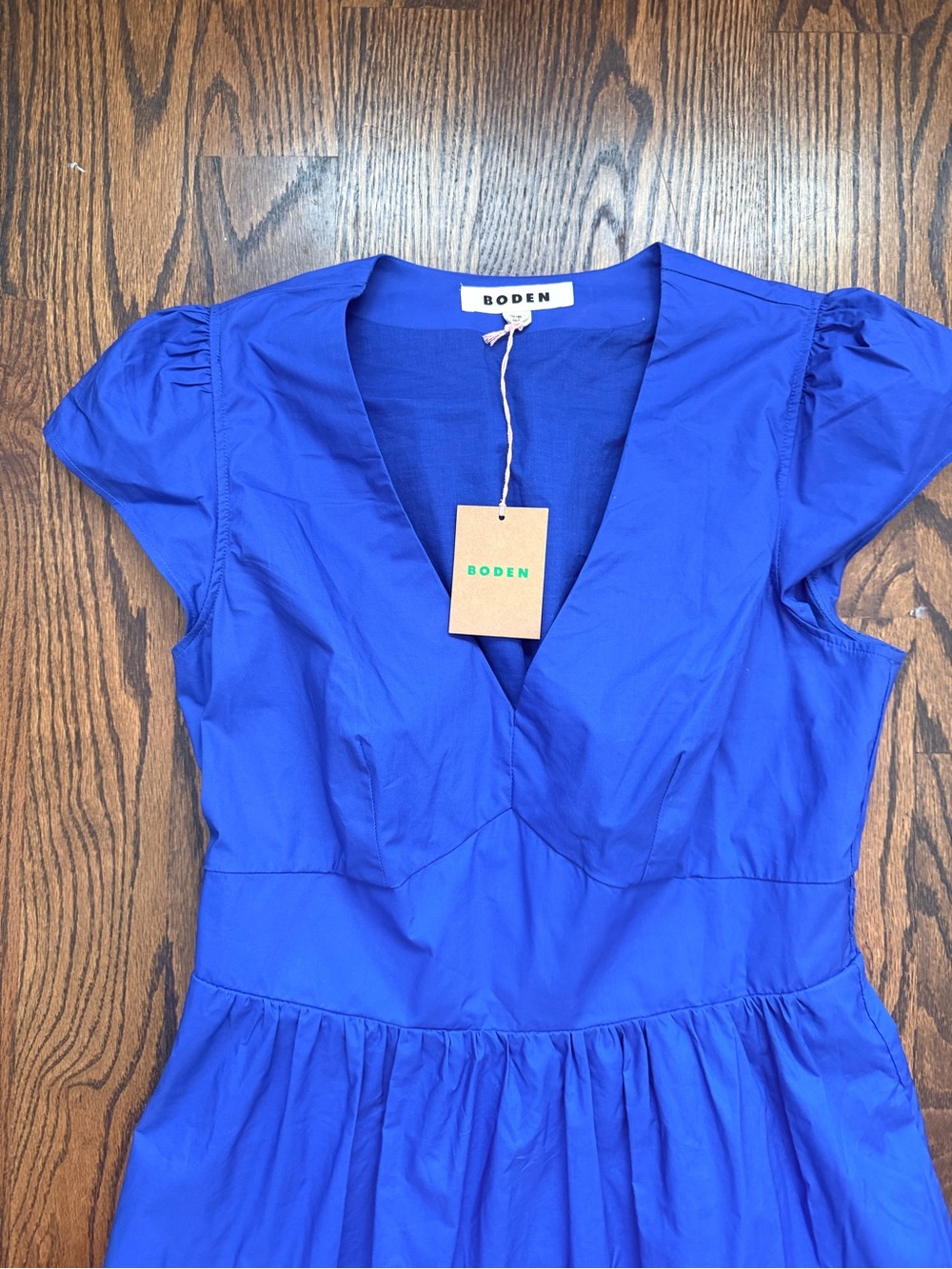 Boden NWT blue dress. 10 Tall. Pockets! - Picture 2 of 5
